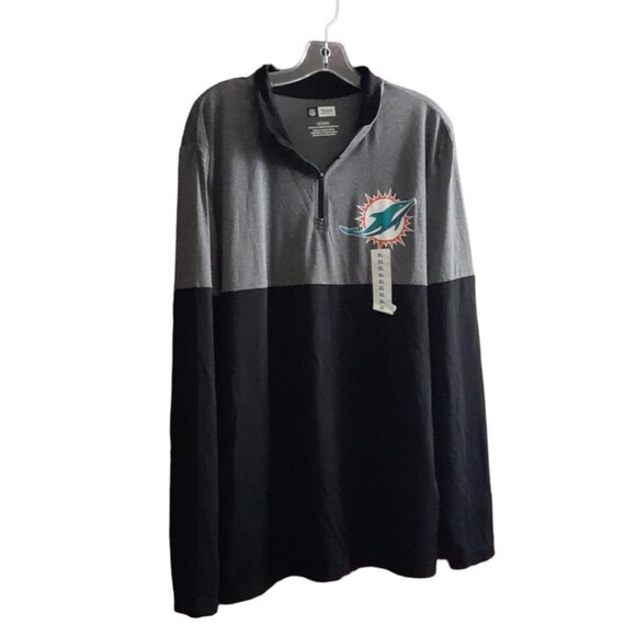 Miami Dolphins NFL Team Apparel 1/4 Zip Long Sleeve Jacket Mens XL New - Picture 1 of 8